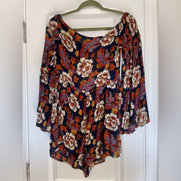 Our From Under Floral Off the Shoulder Romper - Picture 4 of 4